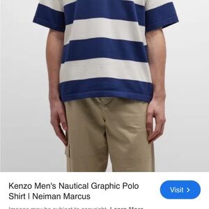 Kenzo Men's Bold Blue and White Polo Shirt